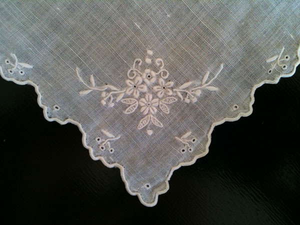 whitework handkerchief