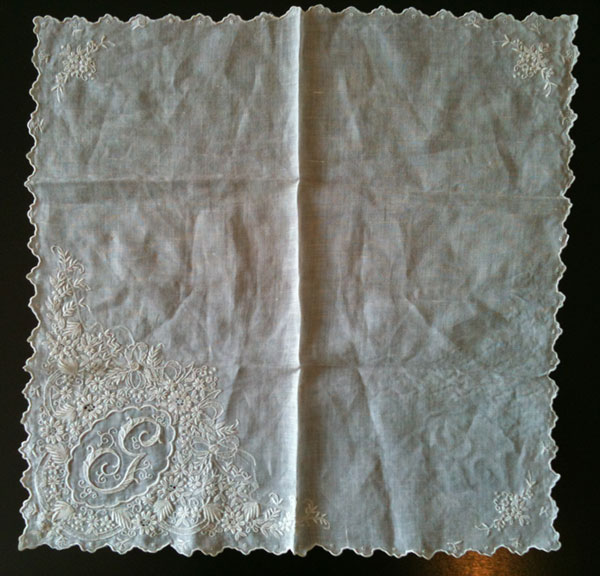whitework handkerchief